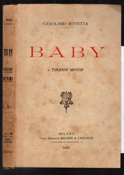 Baby e Tiranni minimi - Gerolamo Rovetta - copertina