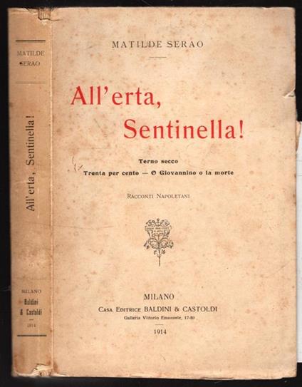 All'Erta Sentinella! - Matilde Serao - copertina