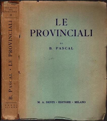 Le Provinciali - Blaise Pascal - copertina