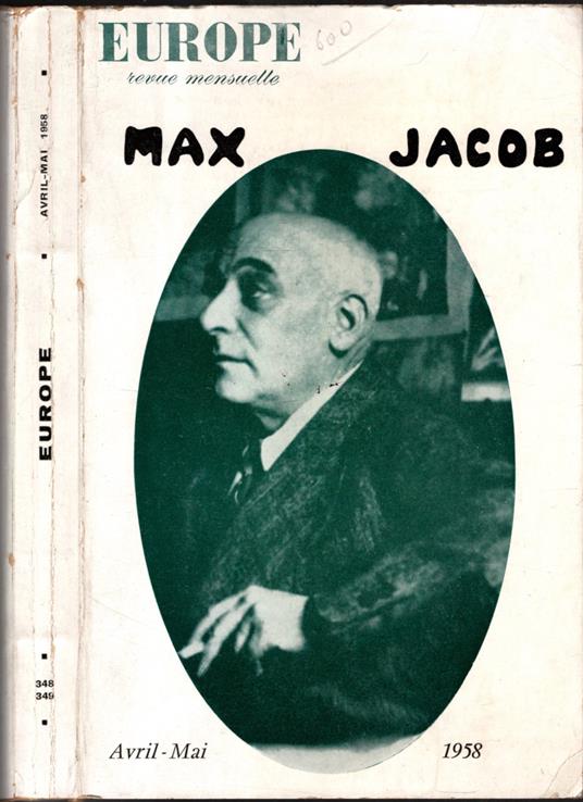MAX JACOB EUROPE AVRIL-MAI 1958 - copertina
