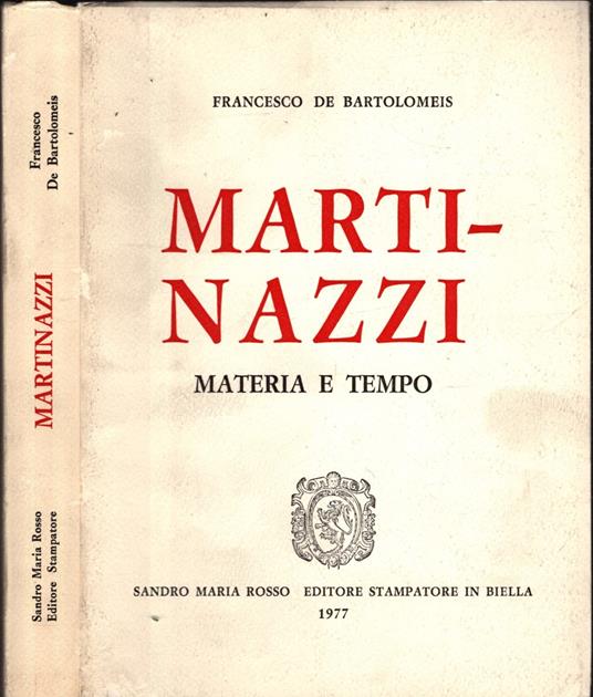 Martinazzi Materia E Tempo - Francesco De Bartolomeis - copertina