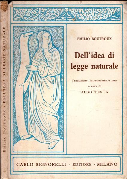 Dell'Idea Di Legge Naturale - Emile Boutroux - copertina