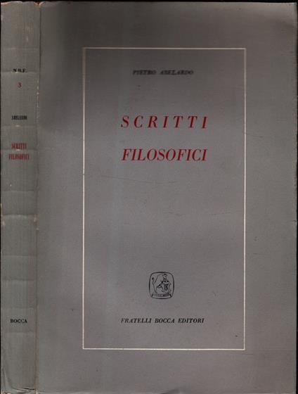 Scritti Filosofici - Pietro Abelardo - copertina