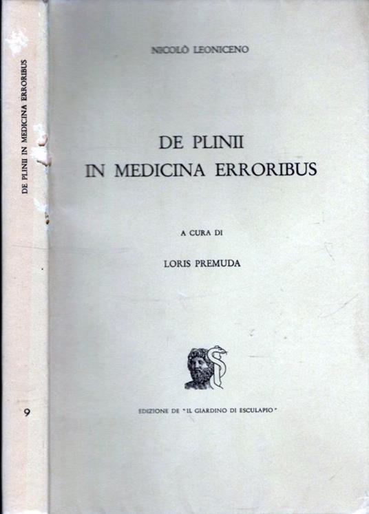 De Plinii In Medicina Erroribus - copertina