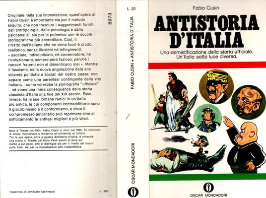 Antistoria d'italia una demistificazione della storia ufficiale un'italia sotto luce diversa - Fabio Cusin - copertina