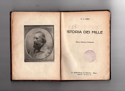 Storia dei Mille - Giuseppe Cesare Abba - copertina