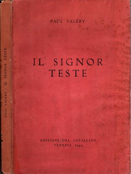 Il signor teste - Valéry, Paul - Paul Valéry - copertina