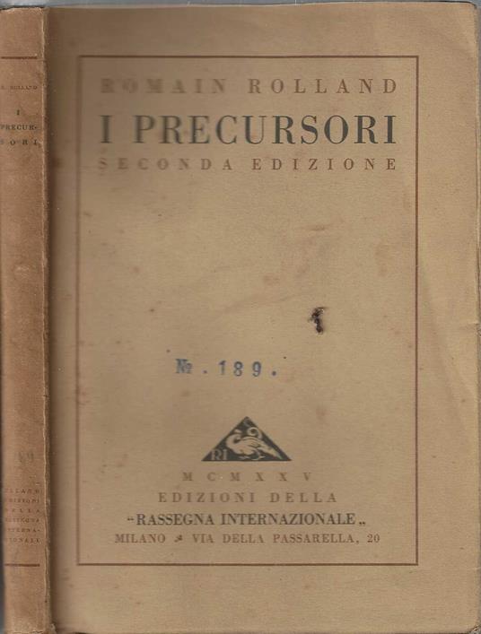 I Precursori - Romain Rolland - copertina