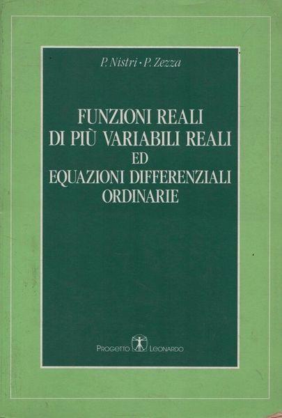 Funzioni reali di più variabili ed equazioni differenziali ordinarie - Paolo Nistri - copertina