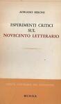 Esperimenti critici sul Novecento letterario - Adriano Seroni - copertina