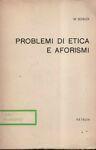 Problemi di etica e aforismi - Morits Schlick - copertina