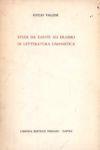 Studi da Dante ad Erasmo di letteratura umanistica - Giulio Vallese - copertina