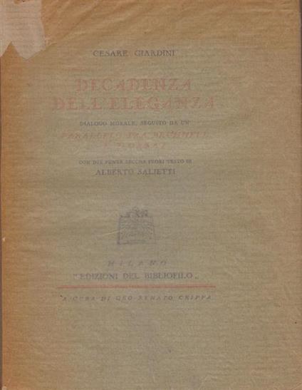 Raro! Decadenza dell'eleganza - Cesare Giardini - copertina