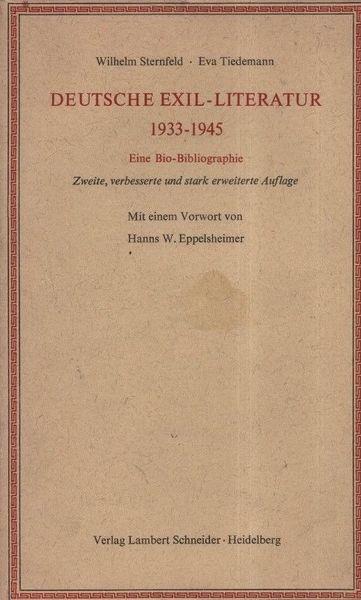 Deutsche exil-literatur 1933-1945 - Ary Sternfeld - copertina