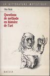 Questions de méthode en histoire de l'art - Otto Pacht - copertina