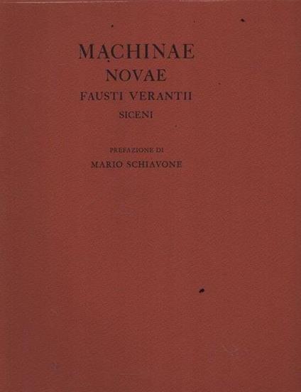 Machinae novae Fausti Verantii Siceni - Mario Schiavone - copertina