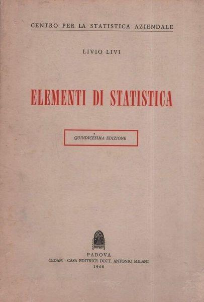 Elementi di statistica - Livio Livi - copertina