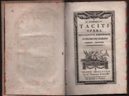C. Cornelii Taciti. Opera recognovit, emendavit, supplementis explevit - copertina