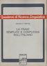 La frase semplice e complessa nell'Italiano - Graziella Tonfoni - copertina