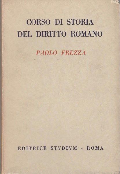 Corso di storia del diritto romano - Luciana Frezza - copertina