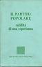 Il Partito Popolare. Validità Di Una Esperienza