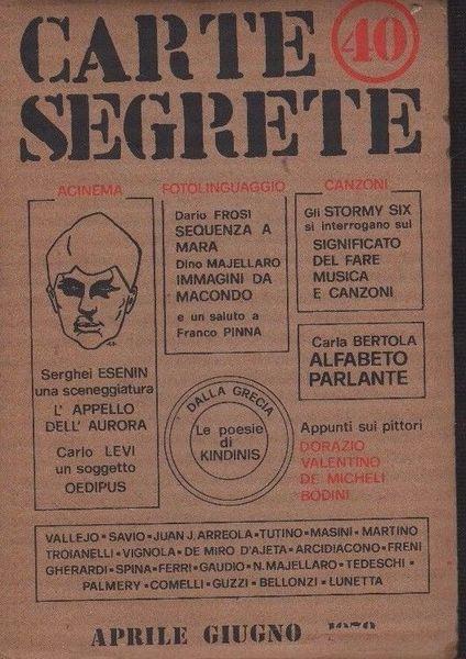 Carte segrete 40. Acinema, Fotolinguaggio, Canzoni - copertina