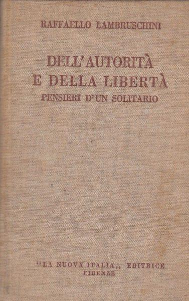 Dell'Autorità E Della Libertà - Raffaello Lambruschini - copertina