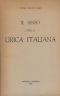 Il Senso Della Lirica Italiana - Piero Bigongiari - copertina