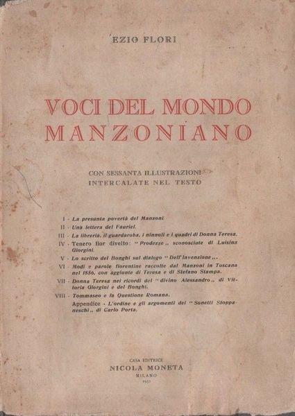 Voci del mondo manzoniano - Ezio Flori - copertina