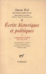 Simone Weils. Tomo II, Vol I: éscrits historiques et politiques - Simone Weil - copertina