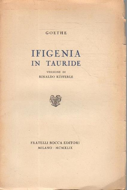 Ifgenia in Tauride - Johann Wolfgang Goethe - copertina