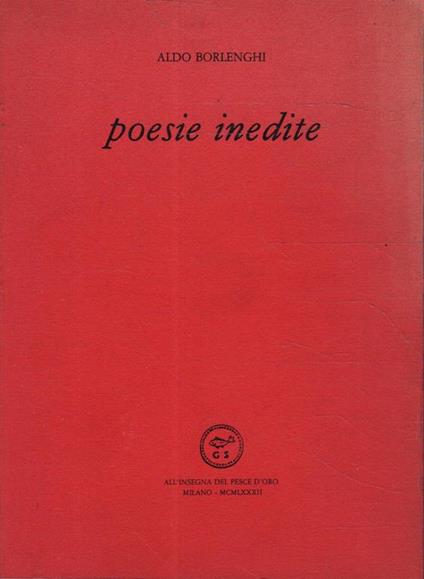 Poesie inedite - Aldo Borlenghi - copertina