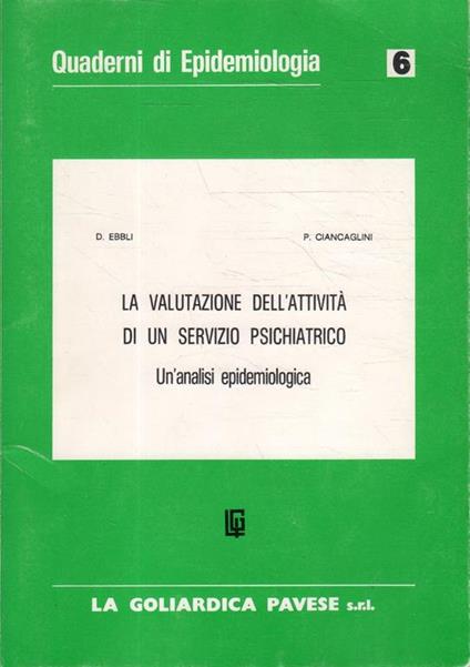 La valutazione dell'attività di un servizio psichiatrico - copertina