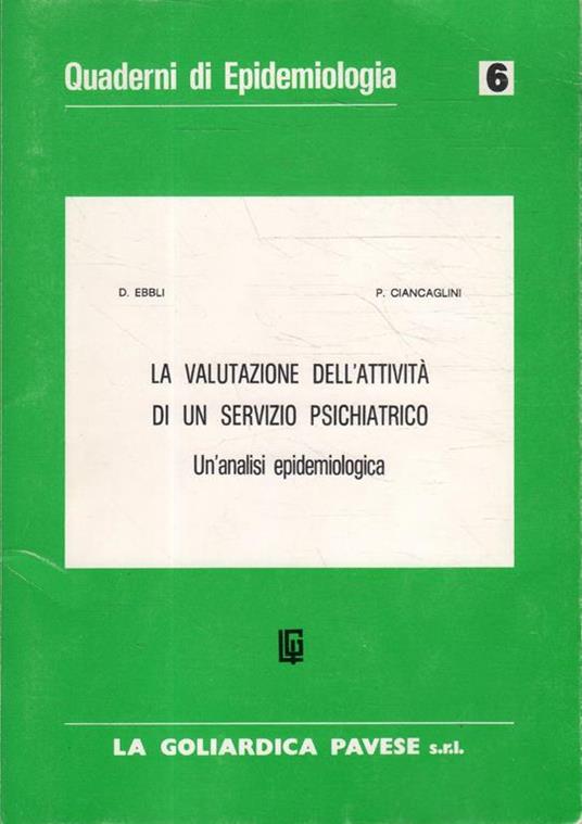 La valutazione dell'attività di un servizio psichiatrico - copertina