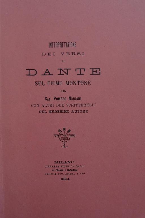 Interpretazione dei versi di Dante sul fiume Montone - copertina