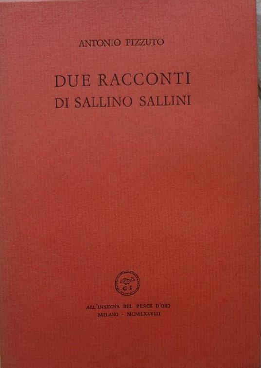 Due racconti di Sallino Sallini - Antonio Pizzuto - copertina