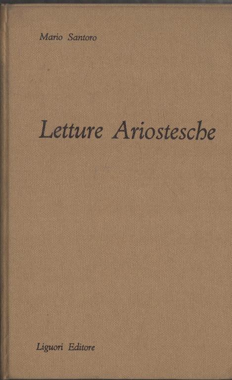 Lettere Ariostesche - Mario Santoro - copertina