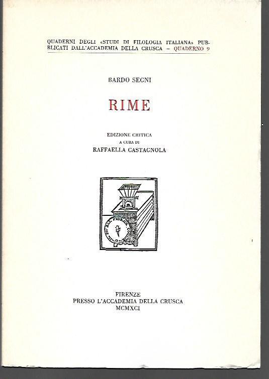 Rime - Bardo Segni - copertina