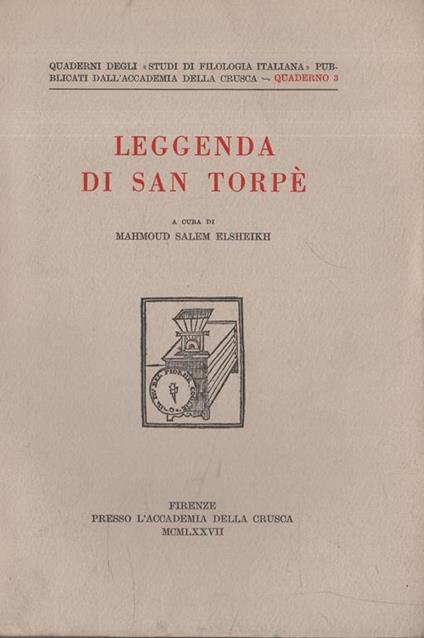 Leggenda di San Torpé - Mahmoud Salem Elsheikh - copertina