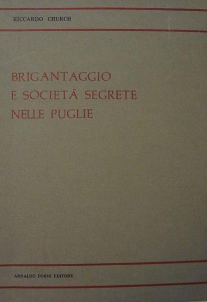 Brigantaggio e società segrete nelle puglie - copertina