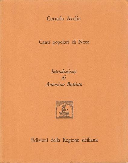 Canti popolari di Noto - copertina