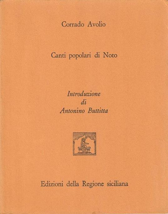 Canti popolari di Noto - copertina