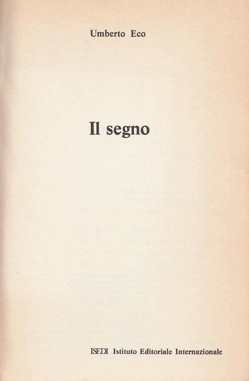 Segno - Umberto Eco - copertina