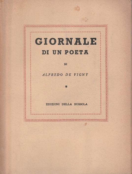 Giornale di un poeta - Alfred de Vigny - copertina