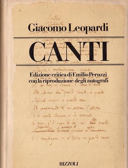 Canti - Giacomo Leopardi - copertina