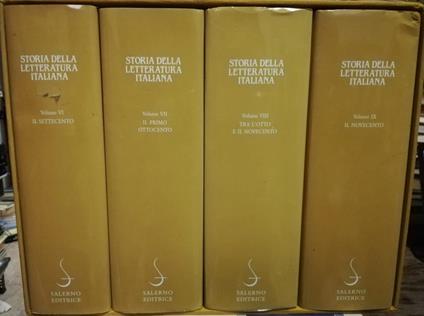 Storia della Letteratura Italiana. 4 volumi: Il Settecento Il Primo  Ottocento tra l'Otto e il Novecento Il Novecento - Enrico Malato - Libro  Usato - Salerno 