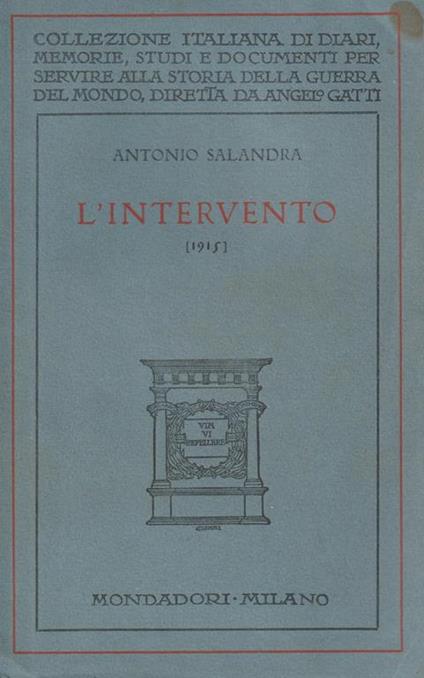 Lintervento (1915) - Antonio Salandra - copertina