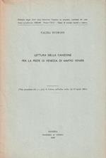 Lettura della canzone per la peste di Venezia di Maffio Venier