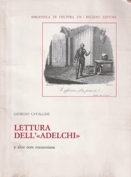 Lettura dell' "Adelchi" e altre note manzoniane - G. Cavallina - copertina