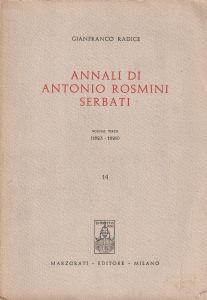 Annali di Antonio Rosmini Serbati. Volume terzo (1823-1828) - copertina